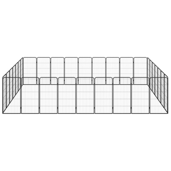 vidaXL Dog Playpen Black Powder-coated steel Large