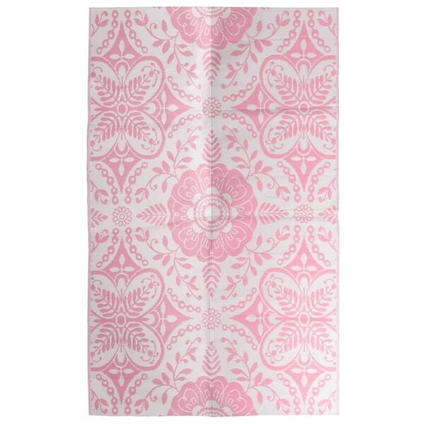 vidaXL Outdoor Carpet Pink Polypropylene 74.8 x 114.2 in Pattern