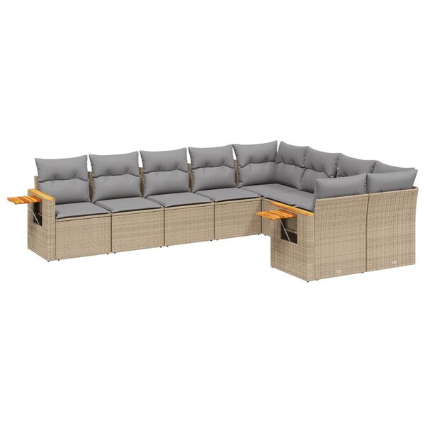 vidaXL Garden Sofa Set Beige, Light Grey