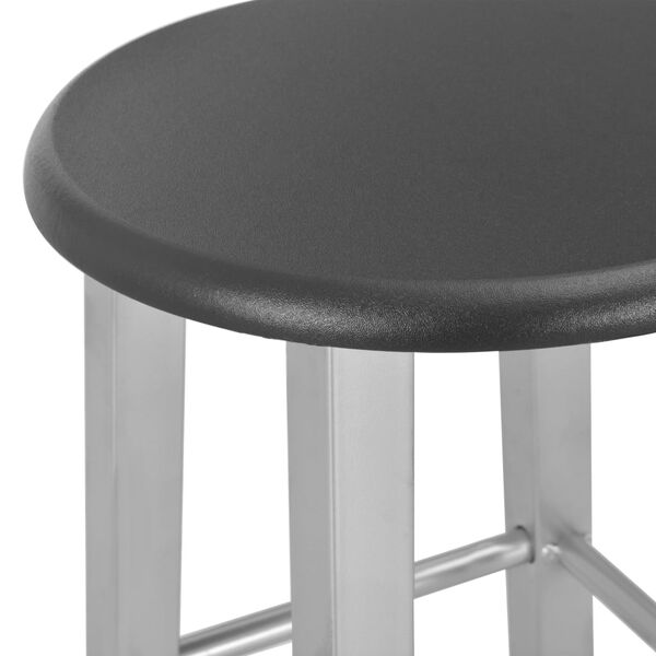 vidaXL Bar Stool Set of 2 Black and Silver Steel and MDF