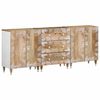 vidaXL Sideboard Set of 3 Natural Mango Wood with White