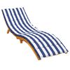 vidaXL Sun Lounger Cushion Blue and White Oxford fabric (100% polyester)