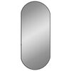 vidaXL Wall Mirror Black Glass, PVC 31.5 x 13.8 in Wall Mirror Oval