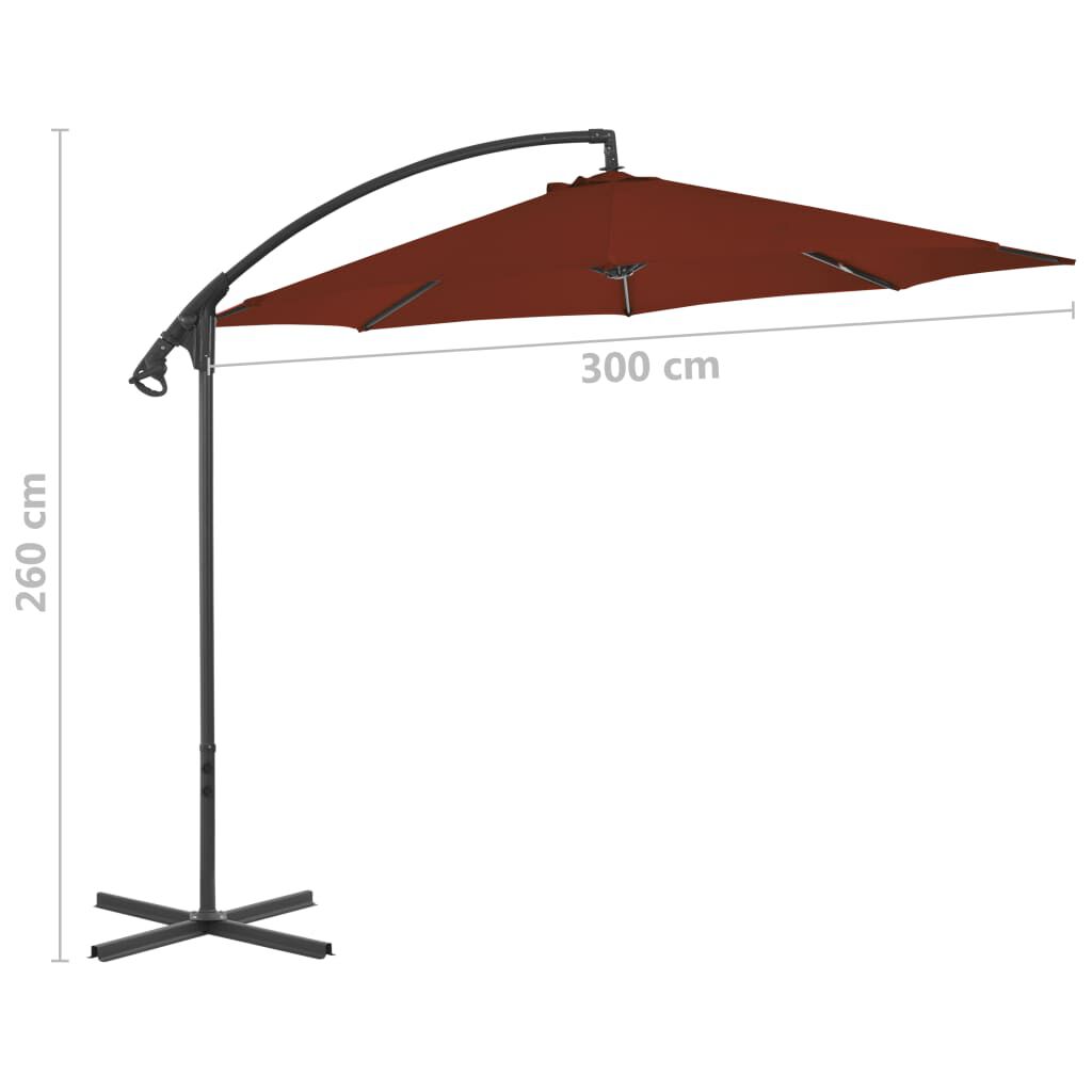 vidaXL Cantilever Garden Umbrella Terracotta Steel, Polyester