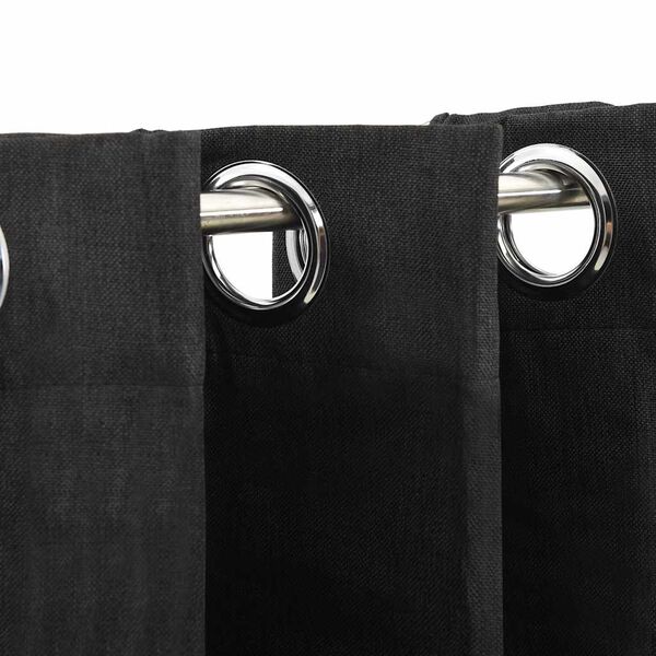 vidaXL Linen-Look Blackout Curtains 2 pcs Anthracite 140x96.5 "