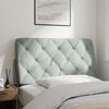 vidaXL Headboard Cushion Light grey Velvet (100% polyester)