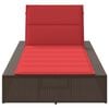 vidaXL Patio Sunbed Brown Poly Rattan Single Durable