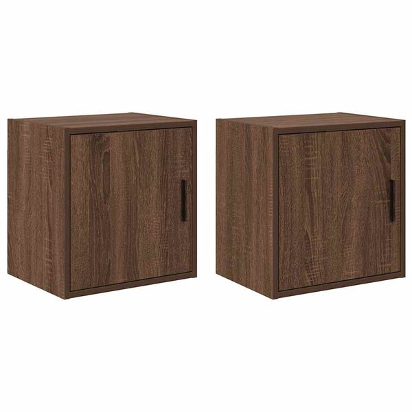 vidaXL Garage Wall Cabinets 2 pcs Brown Oak Engineered Wood