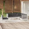 vidaXL Garden Lounge Set White, Anthracite