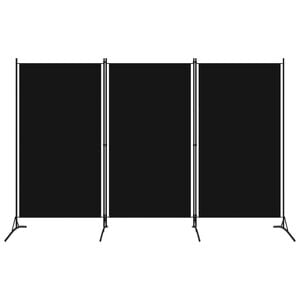 vidaXL 3-Panel Room Divider Black 102.4"x70.9" Fabric
