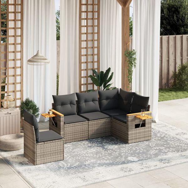 vidaXL Garden Sofa Set Grey
