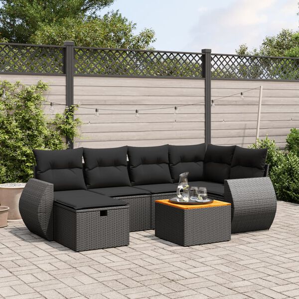 vidaXL Garden Sofa Set Black