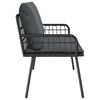 vidaXL Garden Bench with Cushion Anthracite 114 x 64 x 90cm Steel