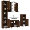 vidaXL Bathroom Furniture Set Brown Oak Engineered Wood, Acrylic Large