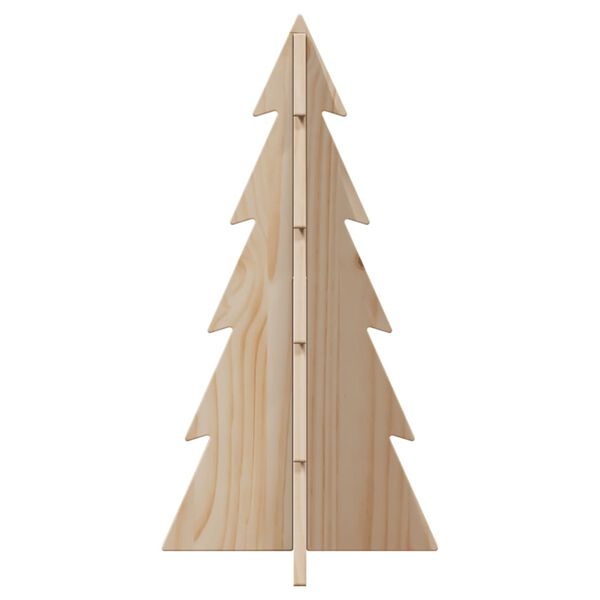 vidaXL Wooden Christmas Tree Natural wood Solid pinewood Small