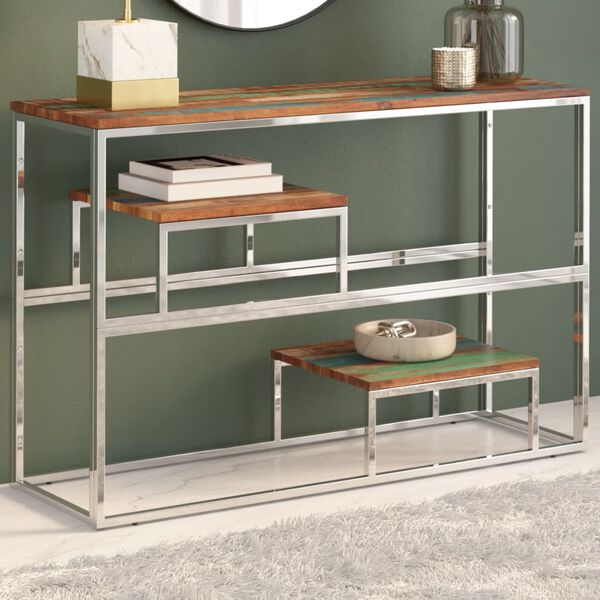 vidaXL Console Table Silver and Wood