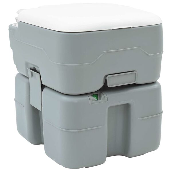 vidaXL Camping Toilet Grey 16.34 x 14.37 x 16.54 in