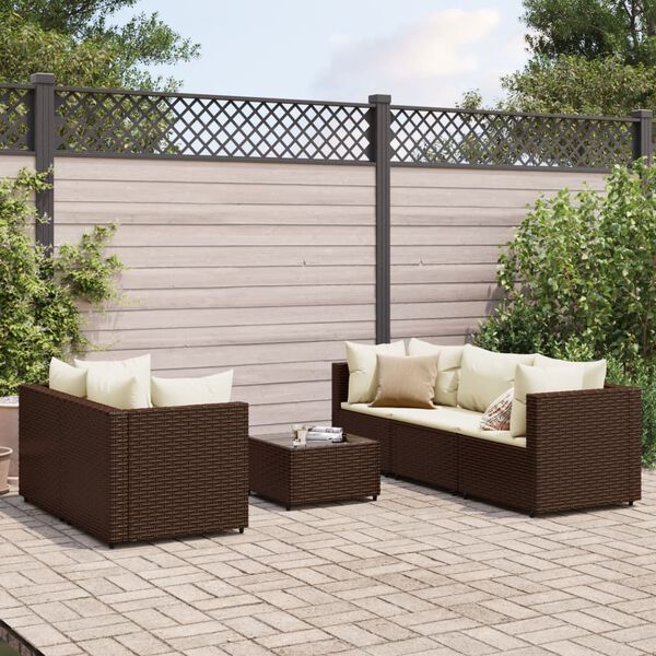 vidaXL Patio Lounge Set Set of 5 Brown