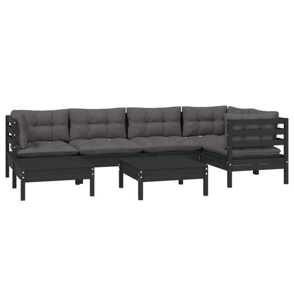 vidaXL Garden Lounge Set Black, Anthracite