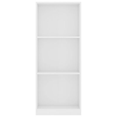 vidaXL 3-Tier Book Cabinet White 15.7"x9.4"x42.5" Chipboard