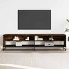 vidaXL TV Cabinet Smoked Oak Engineered Wood, Metal Large TV Cabinet