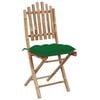 vidaXL Patio Dining Set Set of 4 Brown, Green Bamboo, Polyester Standard