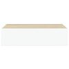 vidaXL Drawer Shelf Oak and White MDF, Metal Compact Wall Shelf