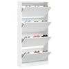 vidaXL Shoe Cabinet White Engineered wood 64.4 in x 31.5 in x 8.3 in