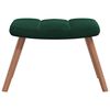 vidaXL Rocking Chair With Stool Dark green Velvet, solid rubber wood, steel