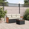 vidaXL Garden Sofa Set Black, Cream White
