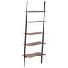 vidaXL Leaning Shelf Dark brown and black Engineered wood and steel