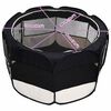 vidaXL Dog Playpen Black and cream Polyester and steel Medium Foldable