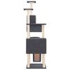 vidaXL Cat Tree Dark Gray Engineered Wood, Plush, Sisal Large Modular