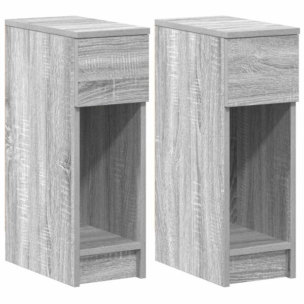 vidaXL Bedside Cabinet Set of 2 Grey Sonoma Engineered wood