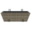 vidaXL Planter Gray Steel wire, PE rattan, plastic Medium