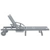 vidaXL Sunlounger Grey Solid Acacia wood, 100% polyester Standard