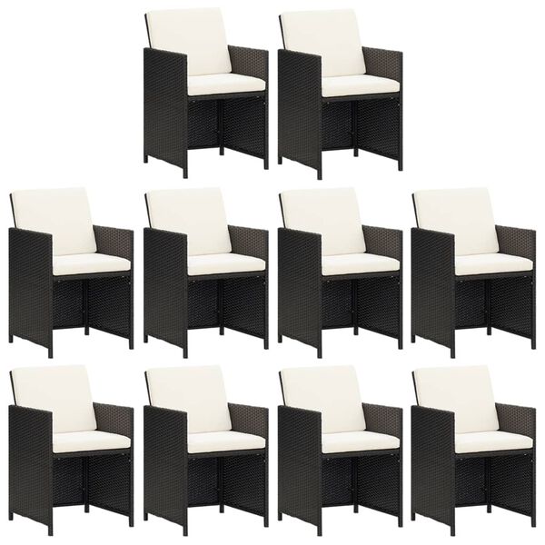 vidaXL Garden Dining Set Black