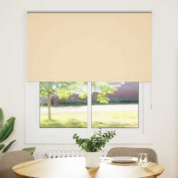 vidaXL Roller Blind Beige Polyester, Aluminum 47.2 x 51.2 in