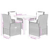 vidaXL 5 Piece Patio Dining Set with Cushions Beige Poly Rattan