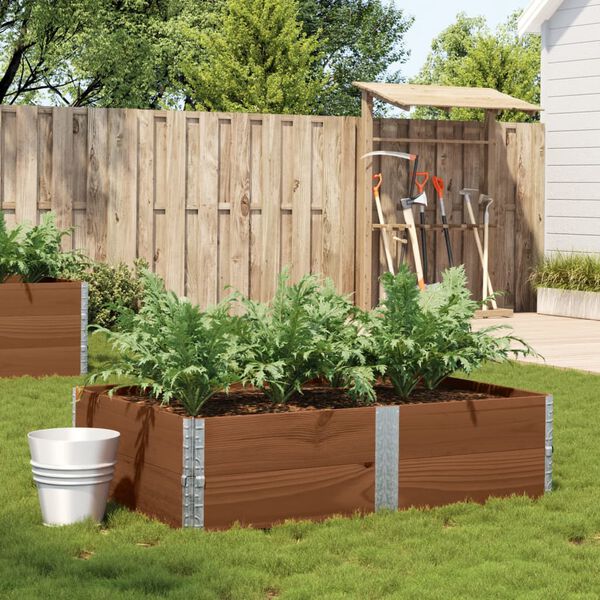 vidaXL Garden Planter Brown Solid Pine Wood 59.1x39.4 in Foldable