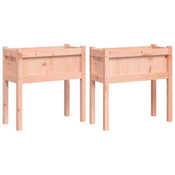 vidaXL Garden Planter Set of 2 Natural wood Solid Douglas Fir Wood