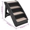 vidaXL Dog Stair Black PP (polypropylene), felt Medium Foldable