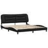 vidaXL Bed Frame without Mattress "Hvar" Black and White 72"x83.9"Faux Leather