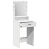 vidaXL Dressing Table White 19.69 x 16.14 x 53.15 in Engineered Wood