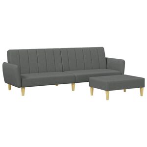 vidaXL Sofa Bed Dark Gray Fabric (100% Polyester) 2-Seater