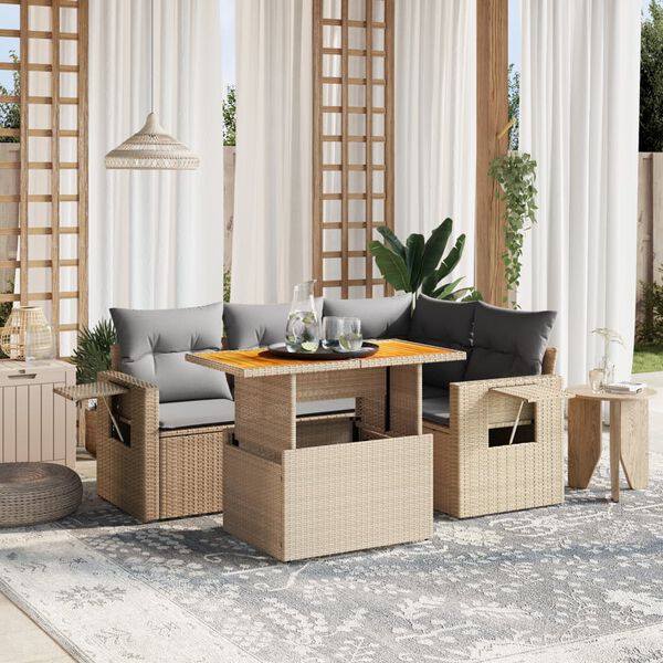 vidaXL Garden Sofa Set Beige