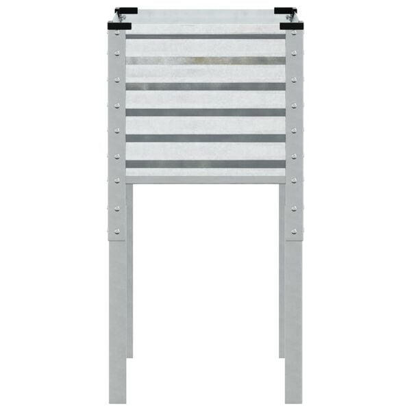 vidaXL Garden Planter Galvanized Galvanized Steel 17.7 x 17.7 x 34.6 in