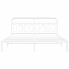 vidaXL Bed Frame White Steel Full Bed Frame Rectangular Modern