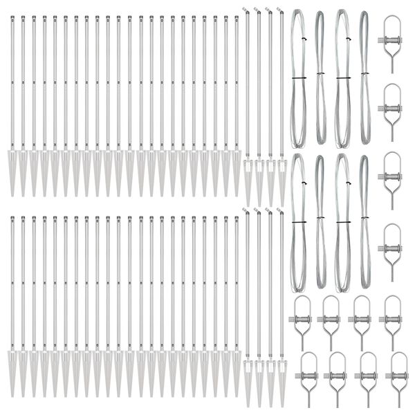 vidaXL Fence Post 52 pcs Grey 1.26 x 1.26 x 62.99 in