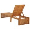 vidaXL Sun Lounger Beige Cushion, Natural Wood